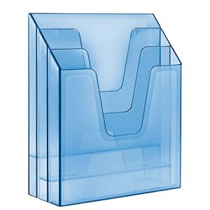 Acrimet Organisateur Vertical à Trois Compartiments pour Dossiers, Trieur de Fichiers (Plastique) (Couleur Bleu Transparent) (Easy 2 Buy Distributors, neuf)