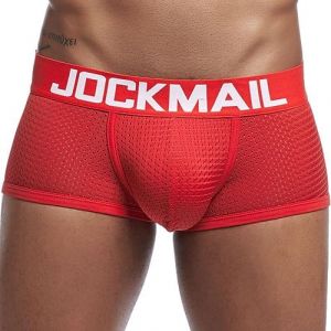 JOCKMAIL Boxer en Maille &agrave; S&eacute;chage Rapide pour Homme, Slip Respirant, Confortable et Sexy, sous-v&ecirc;tement Boxer pour Homme (M, Rouge) (RICHARM DIRECT, neuf)
