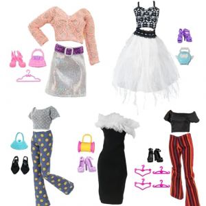 Ensemble de vêtements et accessoires pour poupées compatibles avec Barbie Vêtements, 41 pièces, dont 10 robes, 10 paires de chaussures, 21 annexes de 11,5 pouces (style aléatoire) (YITULOU, neuf)