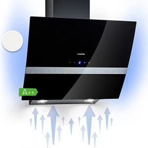 Klarstein Clara Hotte Aspirante 60cm, Hottes de Cuisine Inclin&eacute;es, Filtre de Hotte en Aluminium, D&eacute;bit d'Air Puissant 509 m&sup3;/h, Eclairage &agrave; LED, Efficacit&eacute; Classe A, Hotte Efficace avec Evacuation (Klarstein France, neuf)