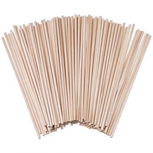 Craft Wood Sticks, Tiges de Cheville en Bois Naturel Non Trait&eacute;, Paquet de 100 pour Projets de Mod&eacute;lisme, Sculpture Et Artisanat (4 X 150 Mm) (YIKA2021, neuf)