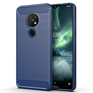 NOKOER Coque pour Nokia 6.2/Nokia 7.2, Silicone TPU Phone Case, Mat&eacute;riau Souple Anti-Empreintes Digitales Etui, Coque Antichoc Antid&eacute;rapant - Bleu (GIOPUEY, neuf)