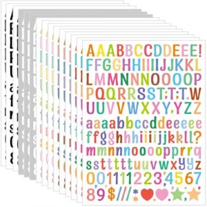2280 PCS Autocollants Lettre, 14 Feuilles Autocollants Alphabet, Lettres et Chiffres R&eacute;tro Lettres Adh&eacute;sives Stickers Couleurs pour Scrapbooking Cadeau Enseignement Bricolage (FENGtededia, neuf)