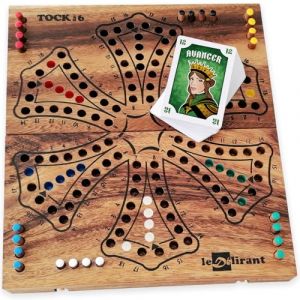 LEDELIRANT - Jeu de Tock à 6 Joueurs - Fabrication Artisanale en Bois d’Acacia Massif – Marque Française - à Partir de 6 Ans - Inclus 54 Cartes CartatoC - Jeux de Société Familial. (Le Délirant, neuf)