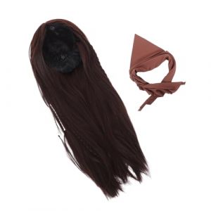 CALLARON Perruque de Pirate et Bandeau pour Cosplay D&eacute;guisement Halloween Ensemble de Costume Pirate avec Foulard (Raindrops On Roof, neuf)