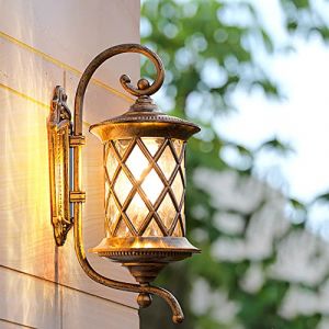 Applique murale d'extérieur , lanterne classi que en aluminium et verres, pour 1 ampoule E27 max 60 Watt, lampe retro vintage idéale pour une entrée ou une terrasse,Imperméable IP55 Éclairage mural (Chao Zan Maoyi, neuf)