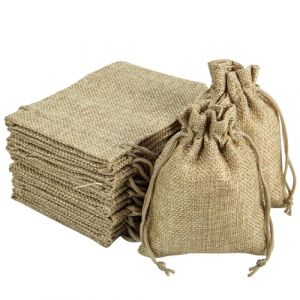 30 Dragees Toile de Jute, Pochon Jute 9x12cm, Petit Sac en Toile de Jute, Pochon tissu mariage, Petits Sacs Cadeaux en Jute, Sac Jute, Sachet Tissu Dragées (9x12cm-30pcs) (Packra, neuf)