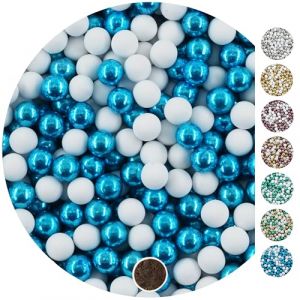 EinsSein 1kg dragees mariage boules de chocolat Mix 1 cm petit blanc-marine | Dragées baptême fille garcon communion aux amandes | feter et recevoir fêter de fete couleur pas cher aux bombe tag voir (Shopingeneur, neuf)