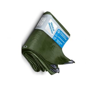 etm - B&acirc;che imperm&eacute;able avec oeillet - B&acirc;che de Protection pour ext&eacute;rieurs/int&eacute;rieurs - &Eacute;tanche, r&eacute;sistante aux UV pour Bateaux, Chantiers - Densit&eacute; 240 g/m&sup2;, Vert, 1,5x6 m (Velvet Trading, neuf)