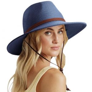 DRESHOW Femme Homme Chapeau de Paille Panama Unisexe Chapeau &Eacute;t&eacute; Large Bord Chapeau de Soleil Anti-UV Chapeau de Soleil (Dreshow, neuf)