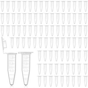 100 Capsules &agrave; Remplir Fiole Plastique,Transparentes Tube A Essai Plastique,&agrave; Remplir Tube Plastique Transparent,Avec Bouton Tube Plastique,D'Une Capacit&eacute; De 1,5 Ml Eprouvette Plastique (TINGJIE-EU, neuf)