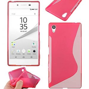 ebestStar - Coque Compatible avec Sony Xperia Z5, Z5 Dual Etui Housse Silicone Gel TPU Souple Motif S-Line, Rose [Appareil: 146 x 72 x 7.3mm, 5.2''] (ebestPro-fr, neuf)