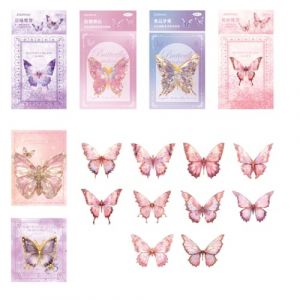 OUDQFCJ 120 Pi&egrave;ces Stickers Papillon Paillet&eacute;s Holographiques Imperm&eacute;ables pour Scrapbooking, Agenda, Coque de T&eacute;l&eacute;phone (Holographique) (Mapico, neuf)