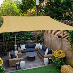 HAIKUS Voile d'ombrage Carré 2,5x2,5 m, Toile Ombrage HDPE Respirant (185g/㎡), Filet dombrage 3m avec Protection UV pour Patio Jardin Terrasse Camping Extérieur, Sable 2,5x2,5m (Bleu Eden, neuf)