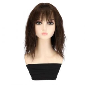 Perruque Avec Frange Perruque for femmes avec cheveux courts bouclés, cheveux courts bouclés simulés naturels, couverture complète de perruque bouclée en laine Perruque Femme Cheveux Humains (yingyingyy, neuf)