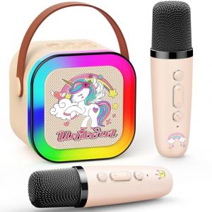 Dislocati Cadeau Fille 3-12 Ans, Micro Karaoke Enfant avec 2 Micro sans Fil Bluetooth Licorne Jouet Fille 3-12 Ans Microphone sans Fil Cadeau Enfant Anniversaire Micro Enfant pour Chanter Fille (BOCA WEB, neuf)