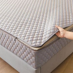TYYUETY Housse de Matelas de Protection avec Fermeture éclair, Housse de Matelas Monobloc avec Taille Personnalisable, Housse de Matelas Amovible et Lavable-Gray- 140x190+30cm (heyangxiantongyueriyongbaihuoshanghang, neuf)