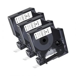 Kamo 3x Ruban Cassette Compatible pour Dymo D1 45013 (12mm x 7m) blanc, pour &eacute;tiqueteuse LabelManager 120P 160 210D 220P 260P 280 350D 360D 420P LabelPoint 100 150 200 LabelWriter 400 450 Duo (kamo EU, neuf)