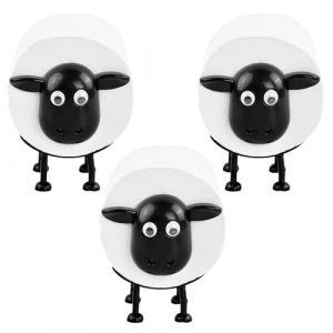 Porte-Rouleau de Papier Toilette en Forme de Mouton, Porte-Papier Toilette Amusant sur Pied,Porte-Rouleau de Papier Toilette imprim&eacute; en 3D Noir, Rangement hilarant pour Rouleau de Papier - Lot de 3 (xiongjunze, neuf)