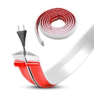 DIKARIYA Cache Cable Sol Blanc, 3mx50mm Passage de Cable au Sol, Petit Canal de C&acirc;ble Flexible, Protege Cable Sol, PVC Goulotte Passe Cable Sol, Cache Fil &Eacute;lectrique Auto-Adh&eacute;sif pour Tous Les C&acirc;bles (DIKARIYA EU, neuf)