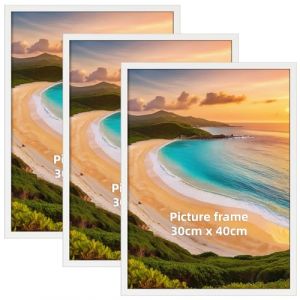 Hoikwo Lot de 3 Cadres 30 x 40 Blanc - Cadre Photo Poster 30x40 cm PVC Léger, pour Certificats,Affiches,Décoration Murale, Multi-Suspension (Hoikwo, neuf)