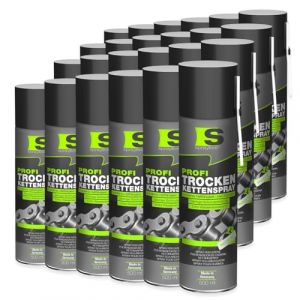 Spraytive Lot de 24 sprays de 500 ml de lubrifiant sec professionnel PTFE pour vélo, moto, machines, chaînes et engrenages, forte adhérence, pas d'essorage, protection contre les intempéries, fabriqué (Deutsche Liquid Werke, neuf)