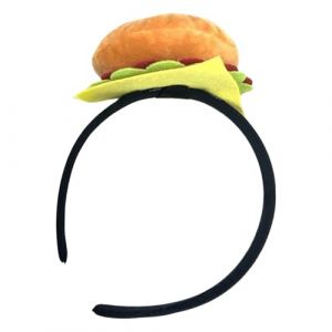 Realisitc Hamburger Bandeau en peluche douce Accessoire de coiffure pour femme fille Jeu de rôle Fête Déguisements Fête Jeu de rôle (QMYgongs, neuf)