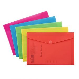 Pochette polypro à scratch 12,5 x 22,5 cm ROUGE (rentreediscount, neuf)