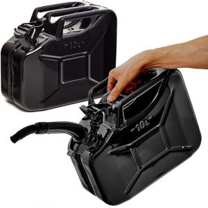 BW® Jerrican en métal pour carburant - 2 x 10 l - Avec bec verseur - Noir - RAL 9005 - Certifié TÜV et homologation ONU - Fabriqué en Europe (let's build brands, neuf)