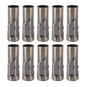 Cyrank 10pcs E14 Bougie Tube m&eacute;tallique, Douille Lampe Accessoires d'&eacute;clairage Lustre pi&egrave;ces de Rechange Lustre Abat - Jour Ampoule Douille 25x80mm E14 (Laiton) (Julianne-EU, neuf)
