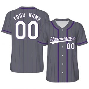 Maillot de Baseball Personnalis&eacute; Imprim&eacute; Nom Num&eacute;ro Chemises de Baseball Chemise &agrave; Boutons pour Hommes/Femmes/Jeunes S-4XL (Shender, neuf)