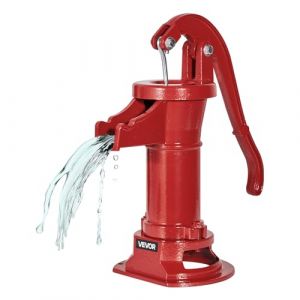 VEVOR Pompe &agrave; Eau Manuelle Puits, Hauteur de Refoulement Max 7,6 m, Pompe &agrave; Main &agrave; Bras en Fonte Vintage avec Raccord NPT Standard, pour Pomper l'Eau des &Eacute;tangs, Puits, Jardins, Cours, Fermes, Rouge (VEVOR Direct Store FR, neuf)