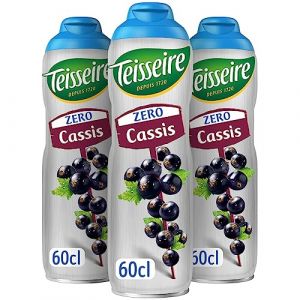Teisseire Z&eacute;ro Sucre, Sirop de Cassis pour Boisson Rafra&icirc;chissante, Cocktails, Bidon (Pack de 3) (THE SIROP SHOP, neuf)
