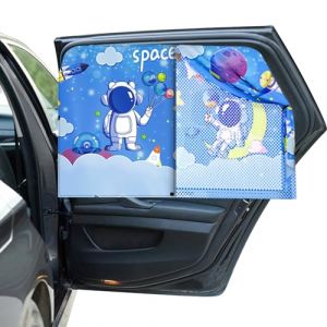 Hianjoo Pare Soleil Fenêtre de Voiture pour Bébé avec Magnet, Protection UV Rideaux Fenêtres pour Enfants avec Joli Motif de Espace, Bleu Clair Espace (Anjoo Direct . FR, neuf)