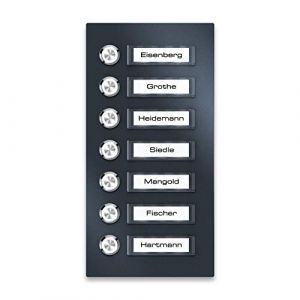 Metzler&reg; sonnette plaque inox V2A avec &eacute;tiquettes interchangeables et LED, anthracite RAL 7016, montage en saillie antivandale, visible nuit, entretien facile, 10 ans pi&egrave;ces d&eacute;tach&eacute;es (Metzler GmbH, neuf)
