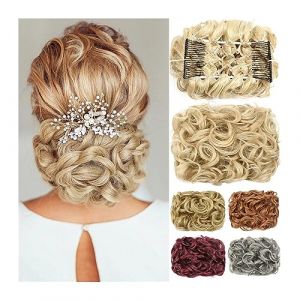 Postiches Cheveux Chignon Postiche Chignon Chignon Chignon Postiche Synthétique Postiche Bouclée Chignon Chignon Extension Peignes en Chignon Désordonné Morceau de Cheveux for Femmes Postiche Chignon (humeiouzhou2024, neuf)