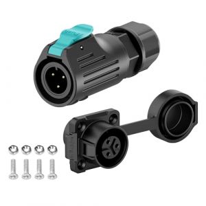 E-WeiChat EW-LP12 Connecteur industriel étanche IP68 Branchement connecteur aéronautique Connecteur circulaire en plastique PBT Connecteur électrique M12 2-8 Broches Prise d'attache (3 Broches) (E-Weichat, neuf)