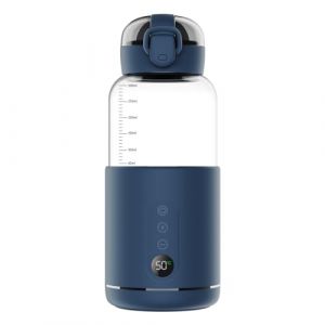 Chauffe Biberon Portable, 300ML Chauffe Biberon Nomade sans fil, Charge USB, Température Réglable, Chauffage Rapide, Sans BPA, Chauffe Lait Maternel, pour Voyage, Voiture, Avion (Bleu) (MISOO MISU, neuf)