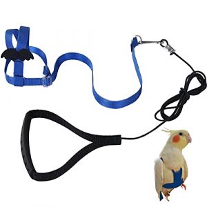 Harnais r&eacute;glable pour Perroquet Laisse pour Animal Domestique Corde Anti-Morsure Sangle &eacute;lastique pour Oiseaux perroquets cacato&egrave;s aras (Yanmucy, neuf)