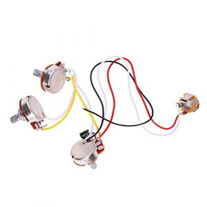 Kit de potentiom&egrave;tre de guitare Jazz Bass C&acirc;blage du c&acirc;blage 1 Volume 2 Tone 250k Potentiom&egrave;tres avec Jack pour les am&eacute;liorations et r&eacute;parations de la guitare &eacute;lectrique (Haedaxua, neuf)