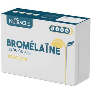 Nutracle Bromélaïne 2500GDU/g 40 comprimés 500mg - Supplément Drainant Fort - Anti-Cellulite et Rétention d'eau dans les Jambes - Diurétique et Digestif (MyLab Nutrition, neuf)