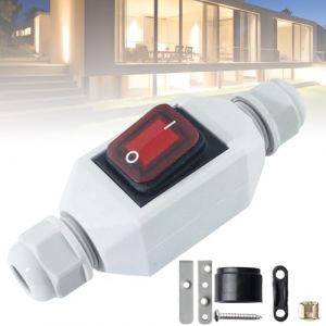 Interrupteur en ligne AC220 V 30 A - Étanche IP66 - Interrupteur à bascule - Interrupteur à bascule - Interrupteur à bouton poussoir - Interrupteur de machine - Interrupteur d'entrée et de sortie des (BSS STRONG MARK S.R.L., neuf)