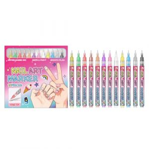 Lot de 12 stylos de dessin &agrave; ongles, marqueurs de peinture pour manucure, pour maison, dortoir, appartement, salon de beaut&eacute;, soir&eacute;es de filles (SongZhiJun001, neuf)