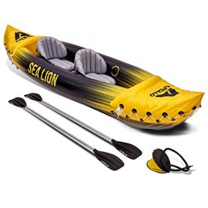 Apollo Canoë Gonflable Sea Lion | Kayak Gonflable 2 Places Spacieux 312 x 91 x 51 cm | Canoë Gonflable 2 Places Stable et Léger | Kayak Gonflable Confortable et Maniable| Kit Complet Prêt à l'emploi (Vevendo, neuf)