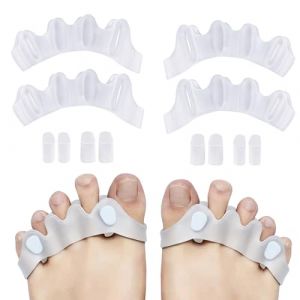 2 Pcs SéParateurs D'Orteils,Ecarteur Orteil,SéParateurs D'Orteils en Silicone,Correcteurs D'Orteils,Taille Unique Unisexe,pour Femmes et Hommes(Blanc) (YANGJIEKUN LIMITED, neuf)