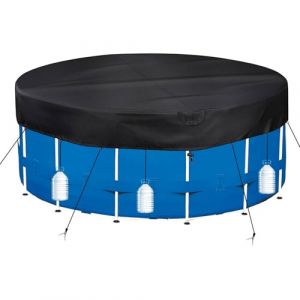 PATWING Bâche de Piscine Ronde Ø 462 Für Ø410-457cm Piscine, UV-Resistente Bâche für INTEX & BESTWAY Piscine, Bache Piscine avec Haubans et Piquets de Sol (Patwing Store, neuf)