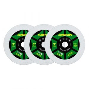 KURSTOL Disque Diamant pour Verre - 75mm X 3 Disques à Tronçonner Diamantés pour Verre, Jade, Cristal, Bouteille de vin, Carreau de céramique, avec 10mm Alésage (YZKS TOOLS, neuf)