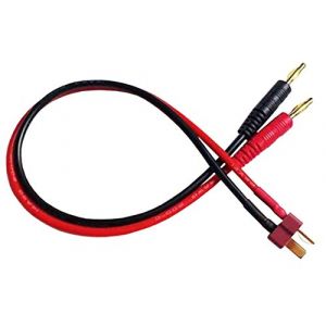 VUNIVERSUM C&acirc;ble de charge de qualit&eacute; sup&eacute;rieure - 2 fiches bananes de 4 mm vers fiche T-Dean 2 broches m&acirc;le - Courant &eacute;lev&eacute; - 30 cm - 14 AWG - En silicone - Pour mod&eacute;lisme - Batterie Lipo RC (vuniversum&reg; | Fachh&auml;ndler | Versand aus DE |, neuf)
