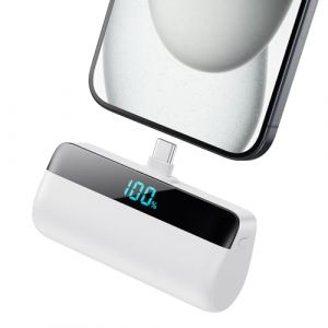 Feob Batterie Externe 5200mAh pour iPhone 16/15 Series, PD Charge Rapide USB C Power Bank avec Écran LCD Chargeur Portable Compatible avec iPhone 16/15 Plus Pro Max, Samsung S24/23, Huawei etc - Blanc (sanreneu, neuf)
