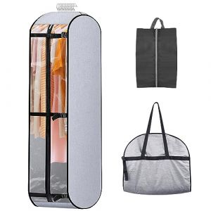 Housses de Vêtements, Housse Costume Homme pour Voyage, Pliable Housses de Protection à Suspendre, Housse de Rangement Vetement Respirant pour Chemise Manteaux Robe de Mariée, 1PC (Jianshen-eu, neuf)